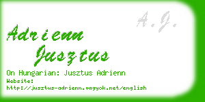 adrienn jusztus business card
